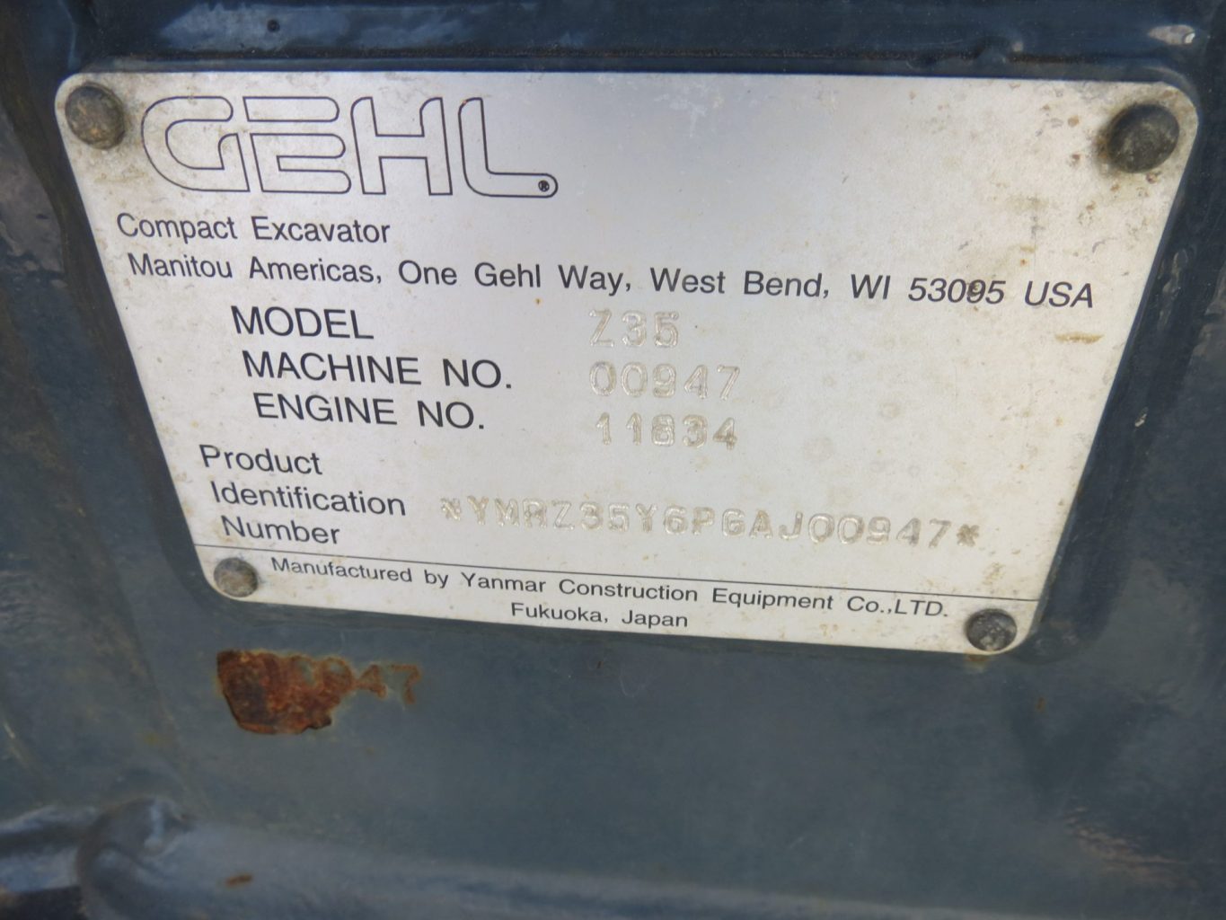 2016 Gehl Z35Gen2 Mini Excavator (Stk# 7156) - Image 12