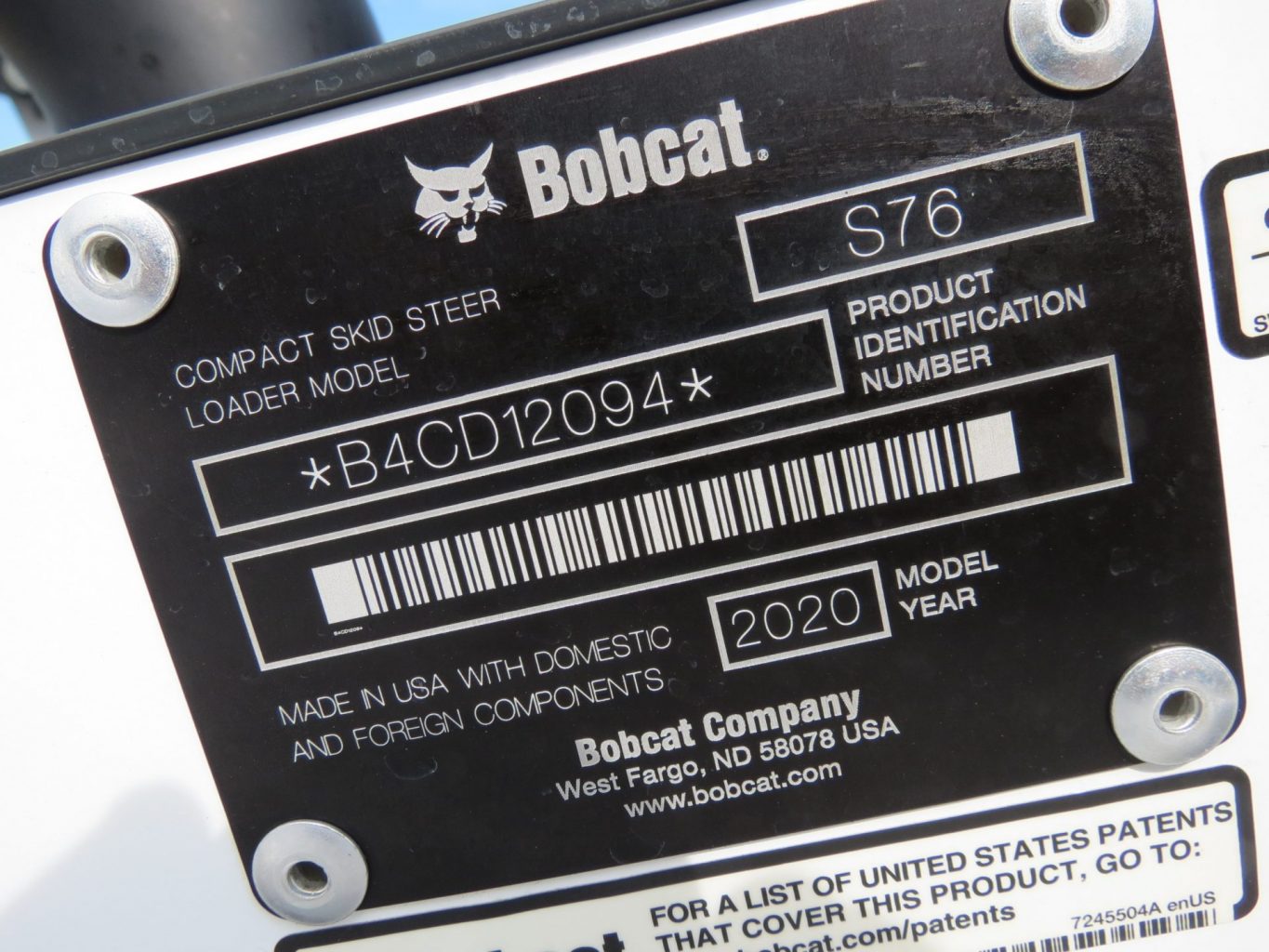2020 Bobcat S76 Skid Loader (Stk# 6429) - Image 7